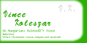 vince koleszar business card